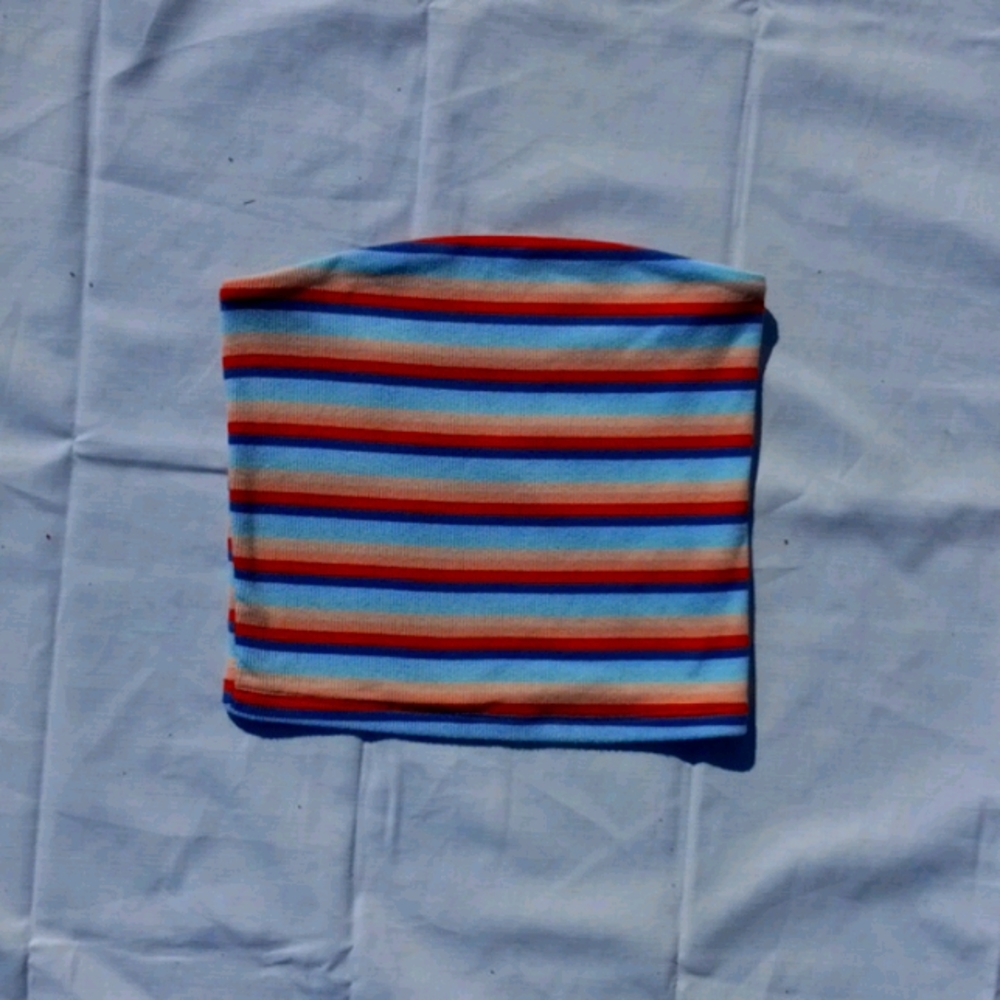 American Eagle blue/red tube top size XS